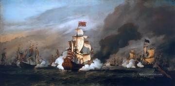  Seeschlacht Malerei - Kriegsschiff Seeschlacht schwarz